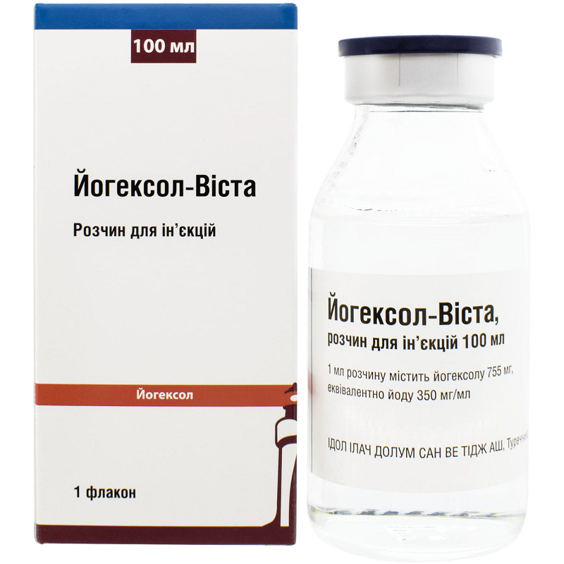 ЙОГЕКСОЛ-ВІСТА розчин для ін'єкцій по 350 мг йоду на 1 мл 100 мл фл